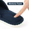 thumbnail image 5 of Litfun House Slippers for Women Memory Foam Bedroom Slippers Corduroy Open Toe Slides Shoes, Navy, 5 of 8