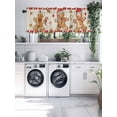 thumbnail image 5 of Christmas Xmas Valances for Windows, Watercolor Gingerbread Man Light Filtering Window Treatment Valances, Rod Pocket Small Curtains for Kitchen/Bathroom, 56"x16", 5 of 9