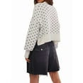 thumbnail image 3 of Women'S Oversized Polka Dot Knit Sweater Casual Loose-Fit Pullover for Fall and Winter White XL, 3 of 6