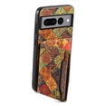 thumbnail image 2 of for Google Pixel 7 Pro Luxury Premium PU Leather + TPU Case with 3 Card Slots, Kickstand Back Case Floral Pattern Skin-Friendly Shock-resistance Cover for Google Pixel 7 Pro, Autumn, 2 of 6