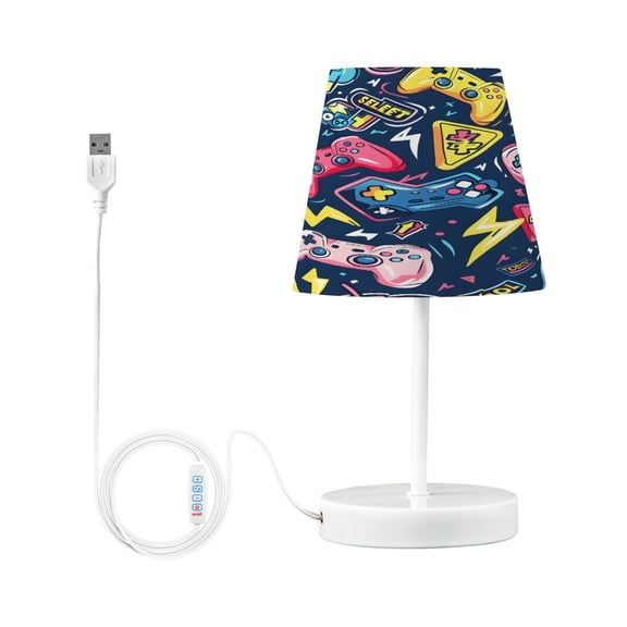 Gamepad and Lightning Desk Lamp LED Table Nightstand Lamps with 3 Color Temperatures for Home Bedroom Living Room Decor 6x11