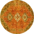 thumbnail image 1 of Ahgly Company Machine Washable Indoor Round Persian Yellow Traditional Area Rugs, 6' Round, 1 of 4