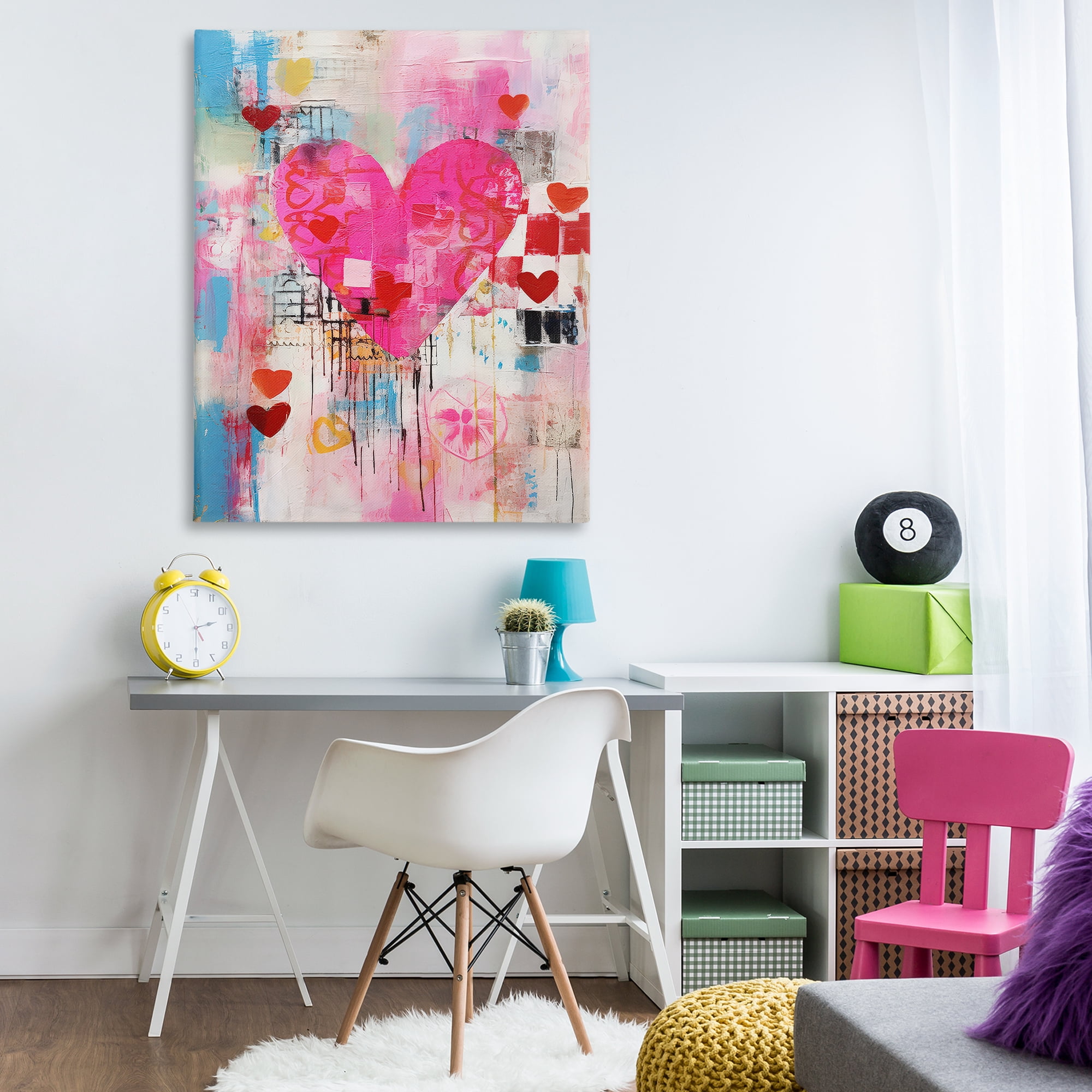 Stupell Industries Whimsical Romance Heart Pattern Abstract Painting Wrapped Canvas Art Print Wall Art, 36 x 48