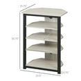 thumbnail image 2 of Homiyad Media Stand with 4-Tier Audio Rack AV Media Corner Shelf with Cable Management for DVD Players Game Console TV Box Cable Box Xbox WiFi Router, Gray, 2 of 7