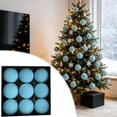 thumbnail image 4 of Flocked Christmas Ball Ornaments Set of 9, Large Textured Velvet Baubles for Christmas Tree, Matte Holiday Decorations for Tree and Garland - Blue, 4 of 8