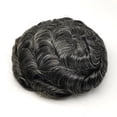 thumbnail image 2 of European Real Human Hair Toupee for Men 8x10 Wavy Pieces Replacement Hairpiece Prosthesis PU Skin System, 2 of 6