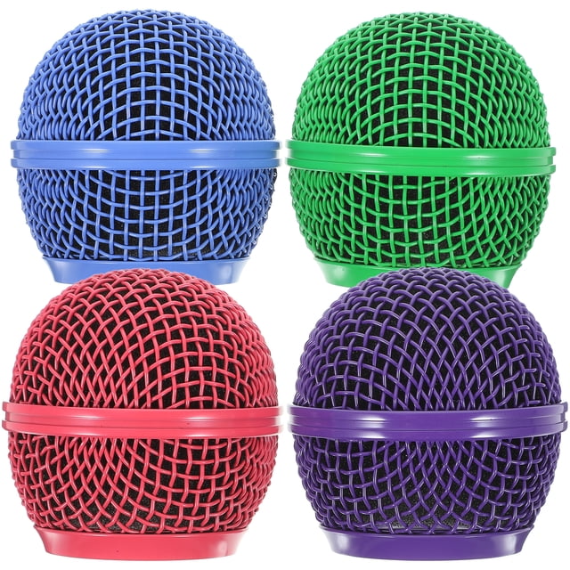 Miangastore 4pcs Microphone Grill Head Mic Ball Head Mesh Grill Mic Mesh Cover Replacements
