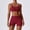 Red, variant on PISONIC Womens Workout Sets 2 Pieces Criss Cross Back Sports Bras Matching High Waist Scrunch Butt Lifting Shorts Yoga Outfits