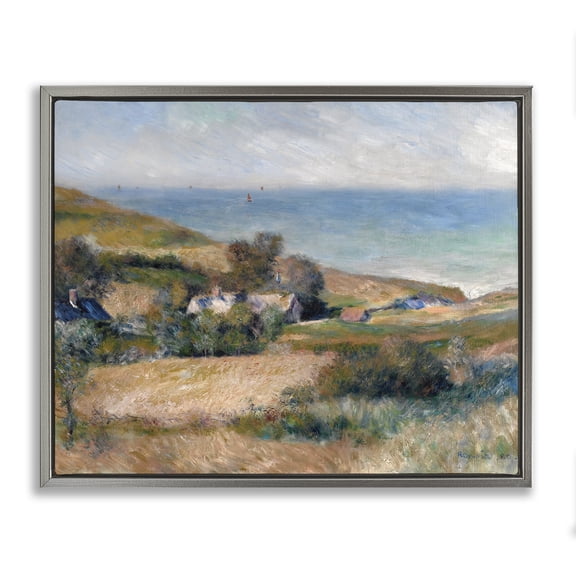 Stupell Industries Traditional Nautical Countryside Cottage Gray Floating Frame Canvas Art, 31 x 25, by A. Renoir
