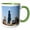 Green/White, variant on 3drose, Willis and Sears Tower, Chicago River, Il - Us14 Dfr0095 - David R. Frazier, 11oz Two-tone Blue Mug