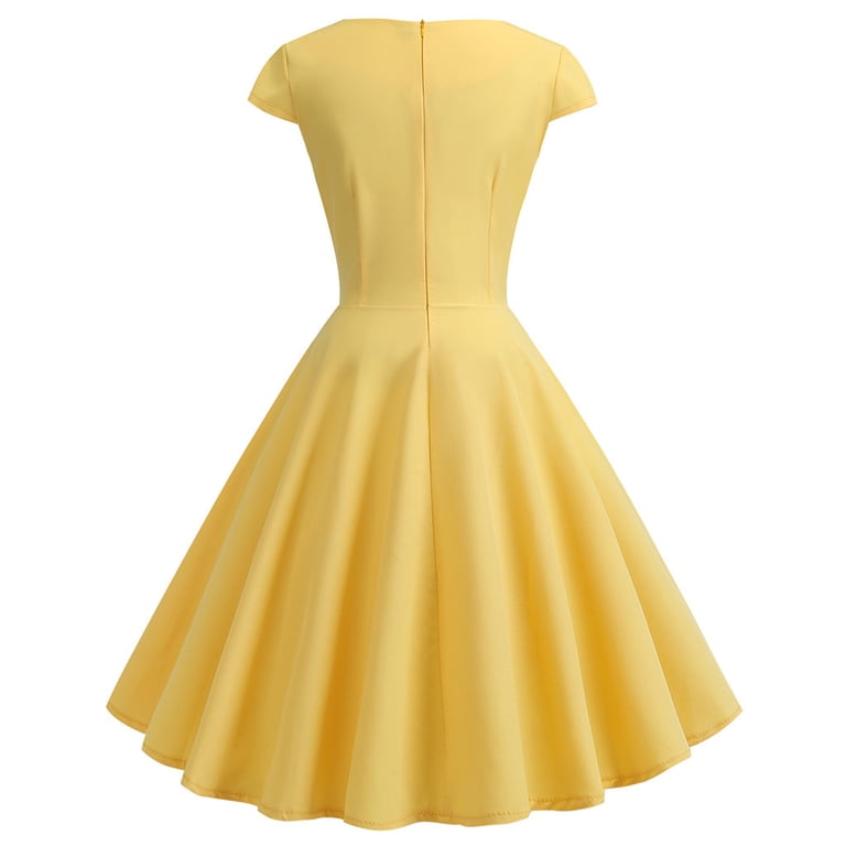 asdoklhq Womens Plus Size Clearance Dresses,Women's 1950s Retro