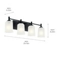 thumbnail image 2 of 45575BK Kichler Lighting Shailene - 4 Light Bath Vanity Approved for Damp Locations - with Transitional inspirations - 8.25 inches tall by 29.5 inches, 2 of 10