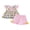 Pink-Yellow School Bus, variant on RUINIXCW Kids Toddler Baby Girl Back to School Outfit Kids Summer Kindergarten Outfits Little Girls First Day of School Outfit Pencil Apple Flying Sleeve Babydoll Shirt Tops and Bow Ruffle Shorts Set