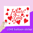 thumbnail image 3 of Pegatina de globo con forma de bola de onda, te amo, aniversario, día de San Valentín, decoración de boda, pegatina de globo con transferencia dorada, 3 of 6