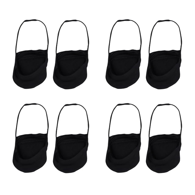 4 pares de calcetines bajos de tacón alto para mujer Calcetines antideslizantes de moda Calcetines invisibles de boca baja (negro)