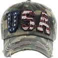 thumbnail image 3 of America USA Vintage Distressed Dad Hat Washed Baseball Cap, 3 of 4
