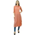 thumbnail image 2 of Phagun Indian Cotton Blend Kurti Kurta Casual Wear Collar Neck Tunic For Womens, 2 of 8