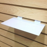 White Slatwall Metal Large Shoe Shelf, Flat Display Shelves for Slat - 6" D X 12" L - 10 Pack
