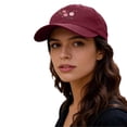 thumbnail image 3 of Helii Vintage Washed Pink Purple Flower Embroidered Dad Hat – Floral Baseball Cap, Distressed Cotton Adjustable Cap for Women Men, Outdoor Sun Hat for Gardening Gift Wine,One Size, 3 of 4