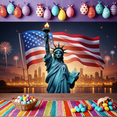 thumbnail image 7 of Decorative Design American Flag Statue of Liberty Banner Patriotic Celebration Theme for Independence Day National Holiday Outdoor Event, 7 of 7