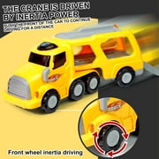 Trucks Toys for Boys 3-6 Year Old Boys, 5-in-1 Friction Power Toy Vehicle in Carrier Truck, Toddler Toys Car Toys plane for Boys for Kids Aged 3+
