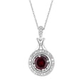 thumbnail image 2 of 10k White Gold Garnet & 1/6 Carat T.W. Diamond Halo Pendant Necklace, 2 of 2