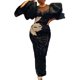 thumbnail image 2 of Gibobby Vestidos para mujer casuales Vestido bordado con lentejuelas y temperamento estilo pecho envuelto en la cintura alta (Negro,CH), 2 of 3