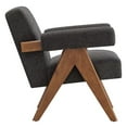 thumbnail image 3 of Armchair Accent Chair, Drak Gray Grey, Fabric, Wood, Living Kitchen Cafe Bistro Hospitality Restaurant, Modern Contemporary HB36173, 3 of 9