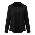 thumbnail image 4 of Seductiva Women's Dress Shirts Long Sleeve Women Casual Button Women Shirts V Neck Long Sleeve Collared office Women Work Blouses Tops Women with Pocket Wrinkle-Free Solid Work Blouse Basic Tees, 4 of 9