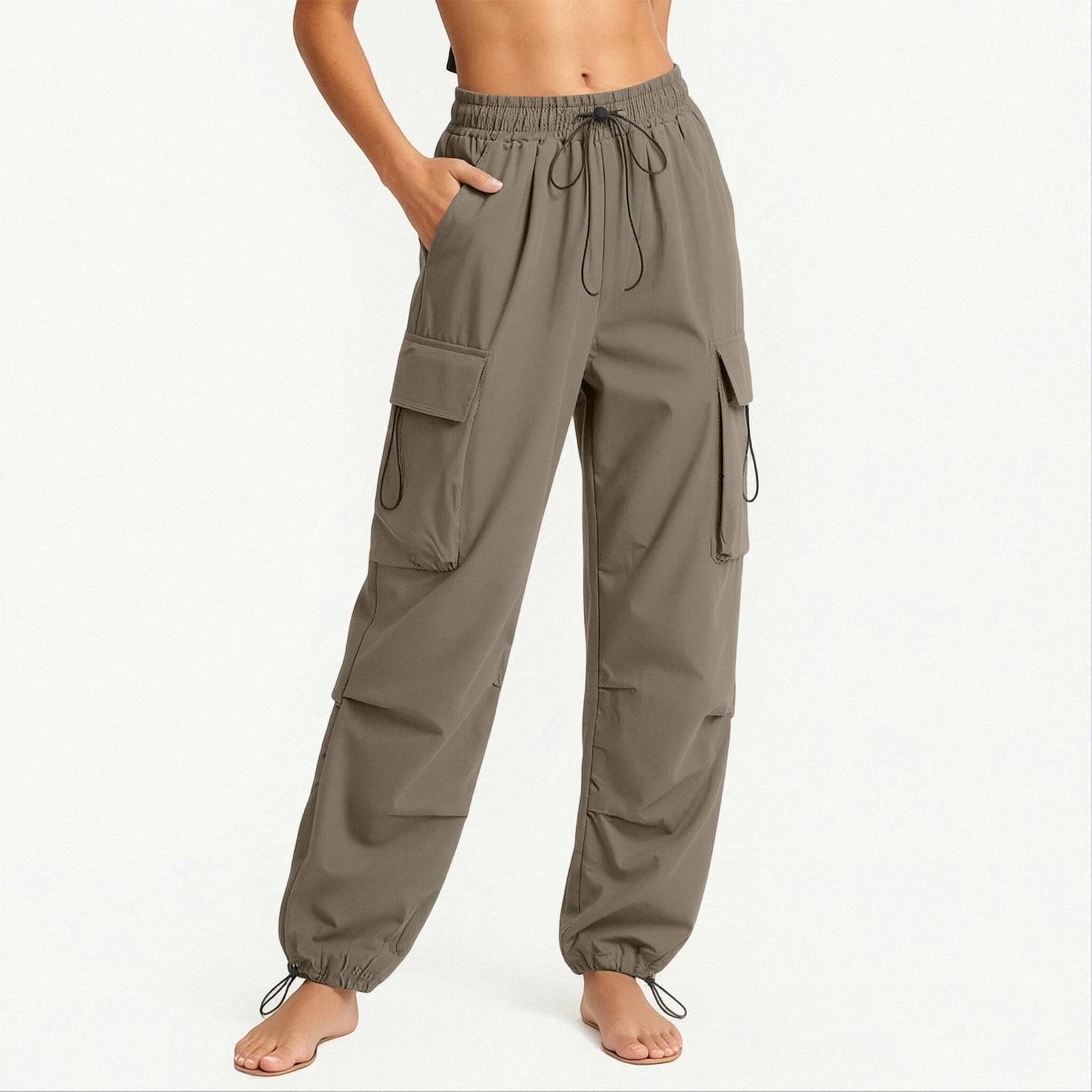 Hilenly Hiking Pants Women Plus Size Parachute Cargo Pants with