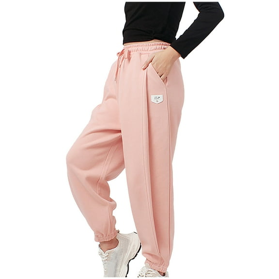 Odeerbi Toddler Boys Girls Fleece Lined Sweatpants Winter Cotton Sports Pants Toddler Baby Candy Color Solid Color Leggings 2025 Casual Kids Pants Pink 4-5 Years