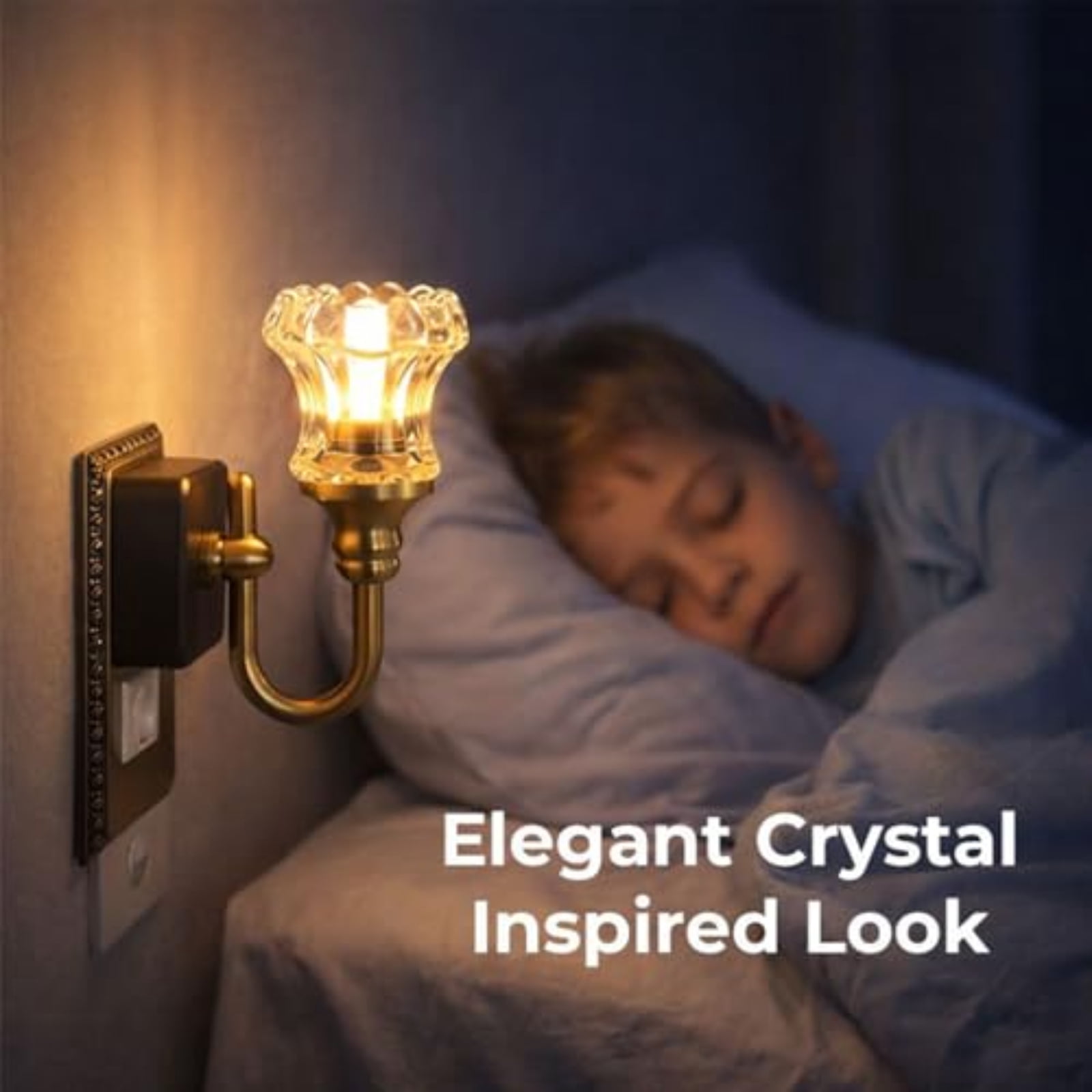 Night Lights Plug into Wall, Dimmable Night Light Pulg in, Diamond Automatic Night Lights with Auto Light Sensor, Adjustable Brightness 3000K LED Night Light, for Bedroom Hallway,5.9*6.7 In.
