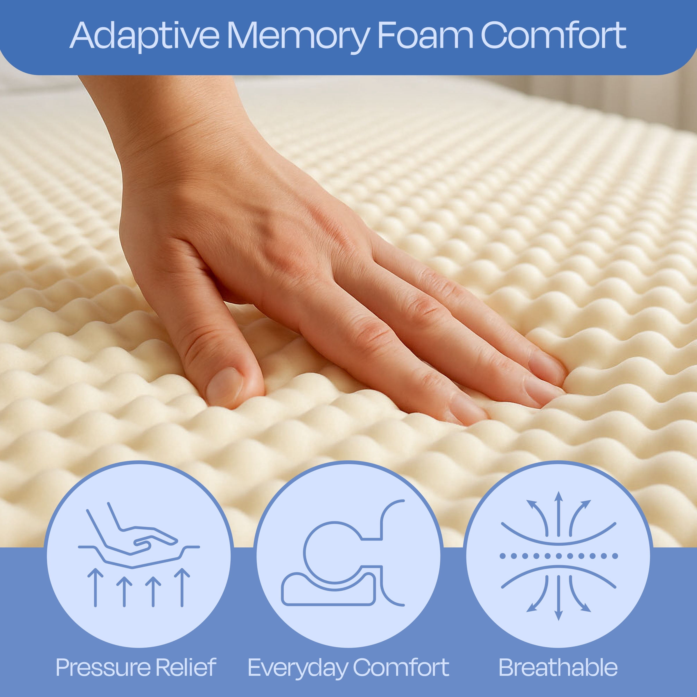 Everyday Home Egg Crate Foam Mattress Topper – Twin XL Bed Pad