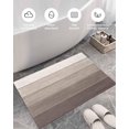 thumbnail image 5 of Shag Bath Rugs Brown Retro Wood Board Plush Soft Fluffy Doormat Floor Carpet,Non-Slip Living Room Bedroom Kitchen Entryway Door Mats Country Farmhouse Khaki Gradient, 5 of 6