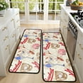thumbnail image 4 of Kitchen Rugs Sets Of 2,Beige Baseball Elements Pattern Anti Fatigue Kitchen Mat Rugs Non Slip Washable,Decorative Kitchen Floor Mats for Kitchen,Sink,Laundry,17"x47"+17"x47", 4 of 5