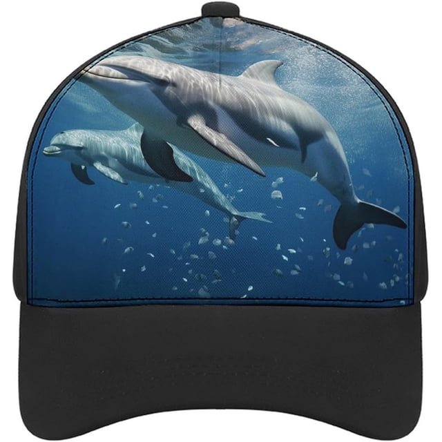 Cute Dolphins Baseball Cap Classic Golf Cap Soft Dad Hat Multicolor Adjustable Low Profile Hat Unisex