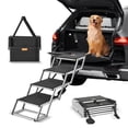 thumbnail image 1 of Escaleras para perros VEVOR para coche, plegables, 4 peldaños de ancho, antideslizantes, color negro, 1 of 9