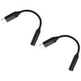 thumbnail image 1 of Uxcell 2pcs USB C a conector de audio auxiliar hembra de 3.5mm, adaptador tipo C a 3.5mm TRS para auriculares, estéreo de coche, cordón HiFi, negro, 1 of 6