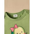 thumbnail image 3 of 3Pcs Baby Girl Clothes Infant Cotton Outfits - Avocado/sunflower Graphic Lovely Romper + Cute Bow Shorts Dress + Headband, Summer Clothing Set, 3 of 5