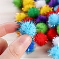 thumbnail image 4 of Haidf 100Pcs Mini Pom Poms for Crafts, Assorted Sparkle Small Pom Pom Balls, Glitter Fluffy Puff Balls for Arts, Craft Projects and DIY Decorations, Soft Craft Pompoms, Craft Supplies, 0.8", 4 of 9