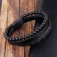 thumbnail image 4 of Teissuly Natural Volcanic Stone Eyeball Bracelet Health Bracelet Shaping Physiotherapy Bracelet Cowhide Rope Bracelet, 4 of 7