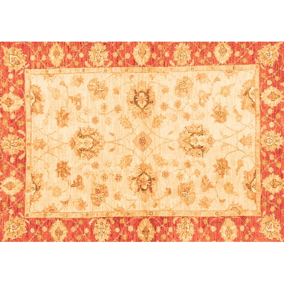 Ahgly Company Indoor Rectangle Oriental Orange Traditional Area Rugs, 3' x 5'