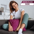 thumbnail image 5 of 22" x 22" Throw Pillow - Sliding Raspberry: 2 PCS / 4 Sided. Luxurious Premium Microbead Fill w/ Reversible Cover Microsuede/Microplush Fabric. Forever Fluffy, Beautiful & Supportive. Soft & Comfy., 5 of 9