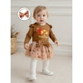 thumbnail image 3 of BemeyourBBs Baby Girls Thanksgiving Outfits Long Sleeve Romper Skirt Headband, 3 of 9