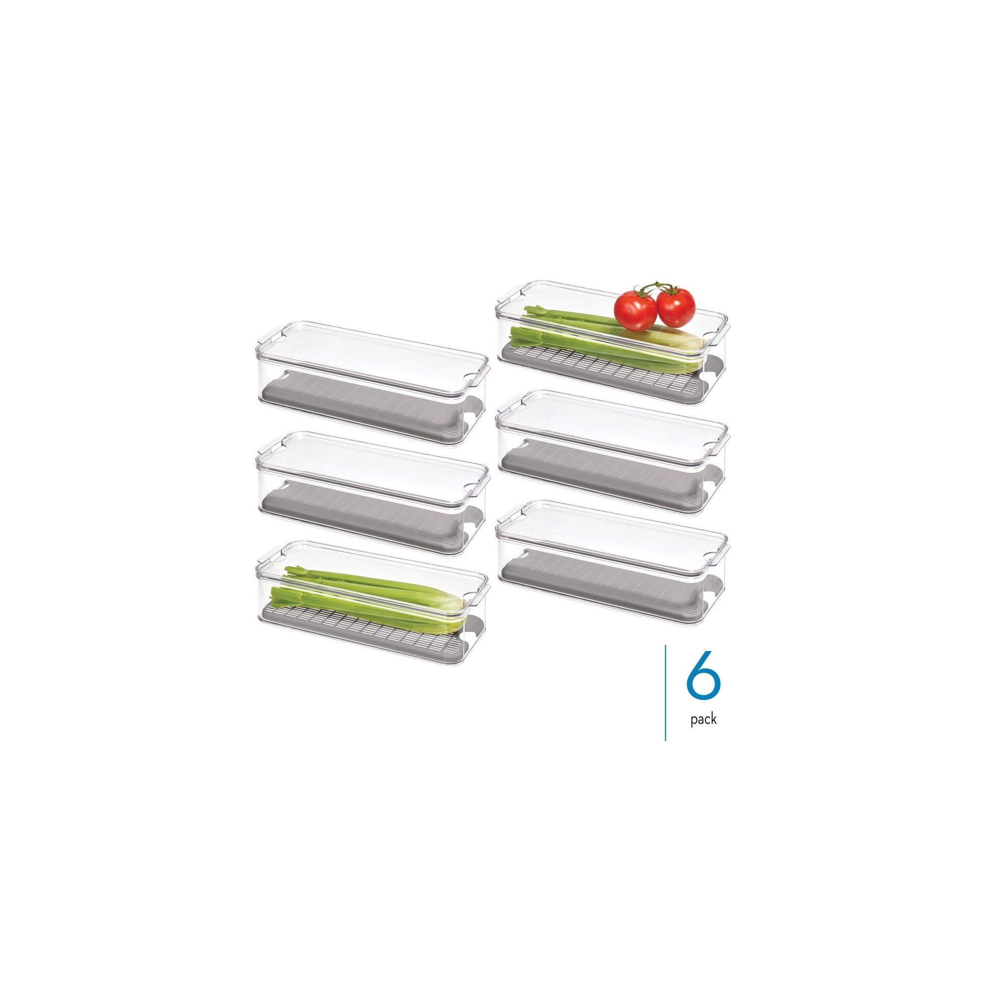 iDesign RPET Crisp Produce Bin, Set of 6