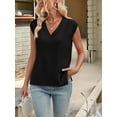 thumbnail image 5 of Womens V Neck Sweater Vest Oversized Ribbed Knit Sleeveless Casual Loose Fit Pullover Tank Top Black L, 5 of 9