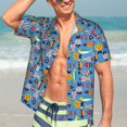 thumbnail image 7 of Fuzoiu Cute Flat Fish Print Hawaiian Shirt for Men, Summer Beach Casual Short Sleeve Button Down Shirts, Men’s Beach Summer Shirts with Pocket,Large, 7 of 7