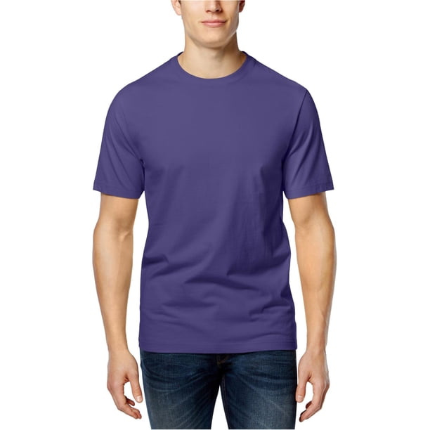 Club Room Camiseta básica con cuello redondo para hombre, Púrpura, X-Large