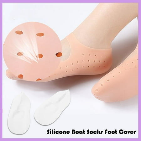 

Jialili 1Pair Silicone Heel Gel Socks Foot Cracked Repair Dry Crack Healing Chapped Skin tone