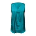 thumbnail image 5 of Women Basic Camisoles Casual Tank Tops V Neck Soild Color Satin Vest Shirt Fashionable Stretch Slim Undershirt, 5 of 5